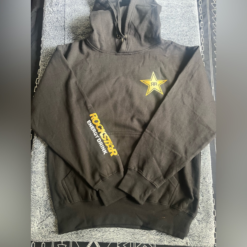 Rockstar Energy Drink Black Hoodie with Yellow Star Logo - Picture 3 of 9